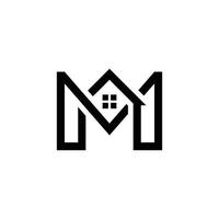 conceito de design de logotipo de construção de letra inicial m vetor