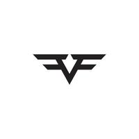 ff ou f vetor de design de logotipo de letra inicial