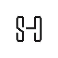 sh ou hs monograma de design de logotipo de letra inicial vetor