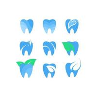 conjunto gráfico vetorial de modelo de design de logotipo odontológico