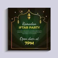 modelo de postagem de mídia social de convite para festa iftar do ramadã vetor