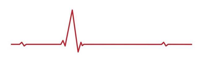 pulso do coração - linha vermelha curvada em um fundo branco - vetor