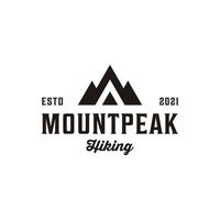 design de logotipo hipster de pico de montanha vintage retrô vetor