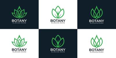 inspiração de design de logotipo elegante minimalista de natureza botânica vetor