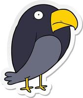 adesivo de um corvo de desenho animado vetor