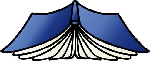 doodle de desenho de gradiente de um livro aberto vetor