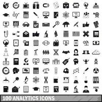 conjunto de 100 ícones de análise, estilo simples vetor