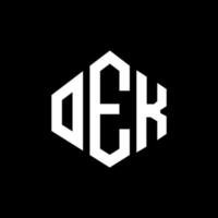 design de logotipo de carta oek com forma de polígono. oek polígono e design de logotipo em forma de cubo. oek hexágono modelo de logotipo de vetor cores brancas e pretas. oek monograma, logotipo de negócios e imóveis.