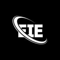 ei logotipo. ei carta. eie design de logotipo de carta. iniciais eie logotipo ligado com círculo e logotipo monograma maiúsculo. eie tipografia para marca de tecnologia, negócios e imóveis. vetor