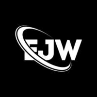 logotipo ejw. carta ejw. design de logotipo de carta ejw. iniciais ejw logotipo ligado com círculo e logotipo monograma maiúsculo. tipografia ejw para marca de tecnologia, negócios e imóveis. vetor