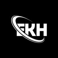 logotipo ek. carta ekh. design de logotipo de letra ekh. iniciais ekh logotipo ligado com círculo e logotipo monograma maiúsculo. ekh tipografia para tecnologia, negócios e marca imobiliária. vetor