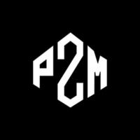 design de logotipo de carta pzm com forma de polígono. pzm polígono e design de logotipo em forma de cubo. modelo de logotipo de vetor hexágono pzm cores brancas e pretas. pzm monograma, logotipo de negócios e imóveis.