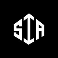 design de logotipo de carta sia com forma de polígono. sia polígono e design de logotipo em forma de cubo. sia hexágono modelo de logotipo de vetor cores brancas e pretas. sia monograma, logotipo de negócios e imóveis.