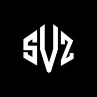 design de logotipo de carta svz com forma de polígono. svz polígono e design de logotipo em forma de cubo. modelo de logotipo de vetor hexágono svz cores brancas e pretas. svz monograma, logotipo de negócios e imóveis.