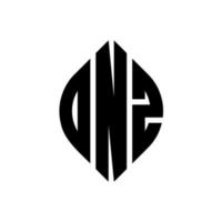 onz design de logotipo de carta círculo com forma de círculo e elipse. onz letras de elipse com estilo tipográfico. as três iniciais formam um logotipo circular. onz círculo emblema abstrato monograma carta marca vetor. vetor
