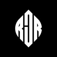 design de logotipo de carta de círculo rjr com forma de círculo e elipse. letras de elipse rjr com estilo tipográfico. as três iniciais formam um logotipo circular. rjr círculo emblema abstrato monograma letra marca vetor. vetor