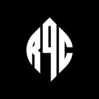 design de logotipo de letra de círculo rqc com forma de círculo e elipse. letras de elipse rqc com estilo tipográfico. as três iniciais formam um logotipo circular. rqc círculo emblema abstrato monograma carta marca vetor. vetor