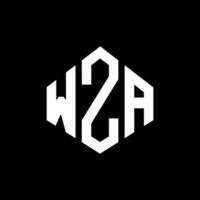 design de logotipo de carta wza com forma de polígono. wza polígono e design de logotipo em forma de cubo. wza hexagon vector logo template cores brancas e pretas. monograma wza, logotipo de negócios e imóveis.