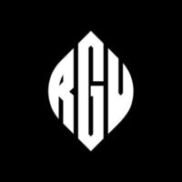 design de logotipo de carta de círculo rgv com forma de círculo e elipse. letras de elipse rgv com estilo tipográfico. as três iniciais formam um logotipo circular. rgv círculo emblema abstrato monograma carta marca vetor. vetor