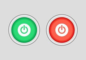 ligar e desligar o ícone de botões vermelho e verde. símbolo do interruptor liga-desliga, o botão liga / desliga, pictograma do modo de espera vetor