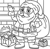 papai noel para colorir para crianças vetor