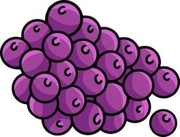 ilustração de clipart colorida de desenho de frutas de uvas vetor
