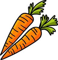 clipart colorido de desenhos animados de vegetais de cenoura vetor
