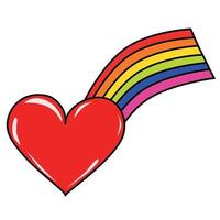 coração com arco-íris vetor