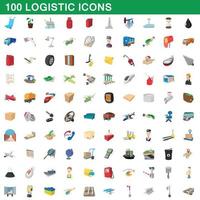 100 conjuntos logísticos, estilo cartoon