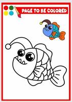 livro de colorir para crianças. vetor de pescador