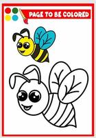 livro de colorir para crianças. abelha vetor