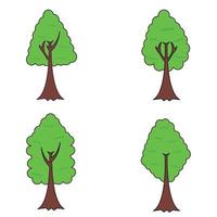 coleção de ilustrações de árvores vetor