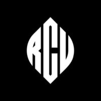 design de logotipo de carta de círculo rcu com forma de círculo e elipse. letras de elipse rcu com estilo tipográfico. as três iniciais formam um logotipo circular. rcu círculo emblema abstrato monograma carta marca vetor. vetor