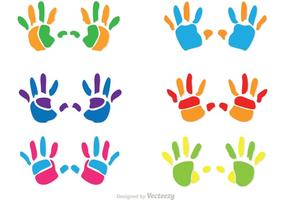 Vetores coloridos da criança Handprint