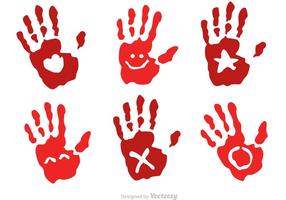 Handprint infantil com vetores de símbolos