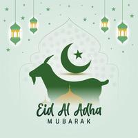 eid al adha mubarak. ilustração vetorial de férias muçulmanas. design de cartão de cumprimentos islâmico. vetor premium.