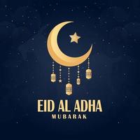 eid al adha mubarak. ilustração vetorial de férias muçulmanas. design de cartão de cumprimentos islâmico. vetor premium.