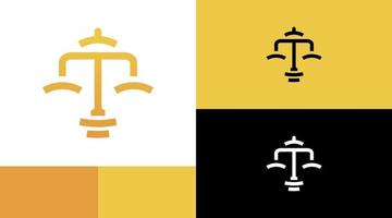 conceito de design de logotipo de lei de juiz de leilão de escala de justiça vetor