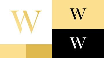 conceito de design de logotipo corporativo de monograma hw dourado vetor