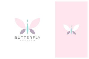 design de logotipo de borboleta colorida vetor