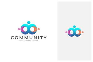 pessoas humanas juntas design de logotipo de unidade familiar vetor