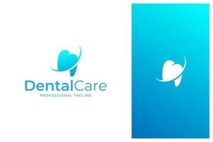 logotipo de coração e dentes, atendimento odontológico, design de logotipo vetorial de clínica odontológica vetor