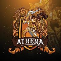 design de logotipo de mascote esport deusa athena, ilustração
