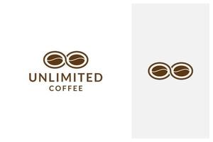 logotipo do café com ícone do símbolo do infinito vetor