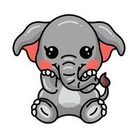 desenho de elefante bebê fofo sentado vetor