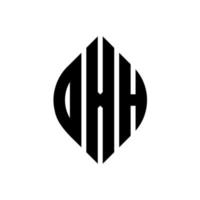 oxh circle letter design de logotipo com forma de círculo e elipse. letras de elipse oxh com estilo tipográfico. as três iniciais formam um logotipo circular. oxh círculo emblema abstrato monograma letra marca vetor. vetor