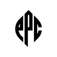 design de logotipo de carta de círculo ppc com forma de círculo e elipse. letras de elipse ppc com estilo tipográfico. as três iniciais formam um logotipo circular. ppc círculo emblema abstrato monograma carta marca vetor. vetor