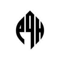 design de logotipo de carta de círculo pqx com forma de círculo e elipse. letras de elipse pqx com estilo tipográfico. as três iniciais formam um logotipo circular. pqx círculo emblema abstrato monograma carta marca vetor. vetor