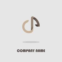 logotipo ícone design letra d forma de ganso cor marrom simples elegante luxo moderno, vetor eps 10