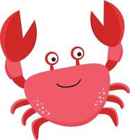 bonito sorridente rde caranguejo ilustração vetorial, estilo cartoon. criatura marinha, animais marinhos. vetor
